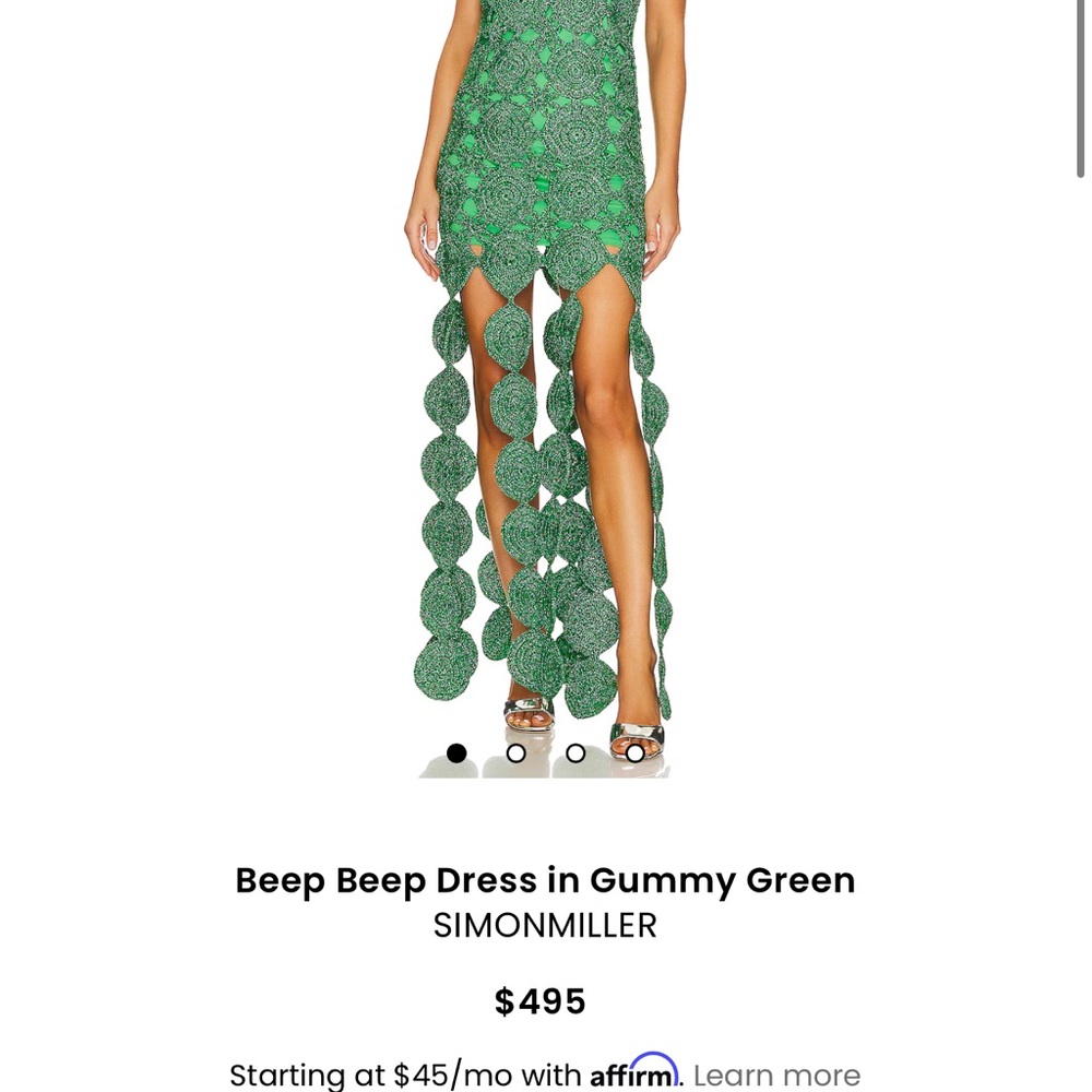 Simon Miller Green High Low Cut Out Dress